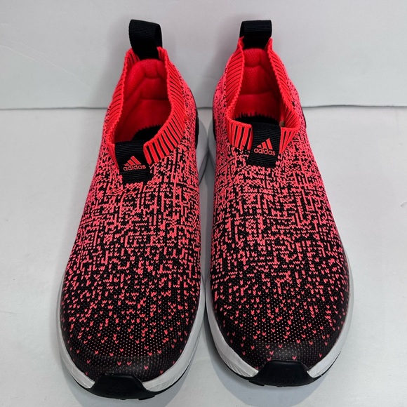 Adidas Neon Orange and Black Knit Slip-Ons - Picture 2 of 7